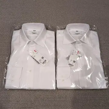 새상품 유니클로 슈퍼 논 다림질 슬림 셔츠 White S 2장 세트