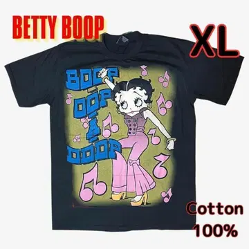 티셔츠 XL 블랙 BETTY BOOP 베티 빅 프린트 댄스 새상품