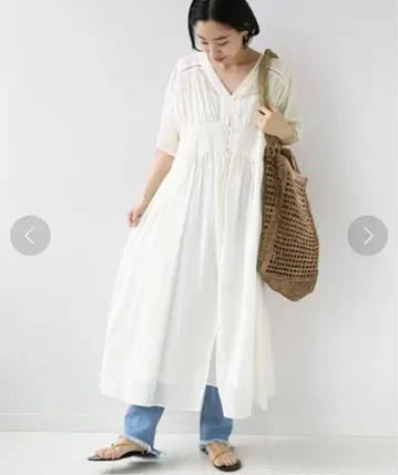 저널 스탠다드 레리움 자수 개더 원피스