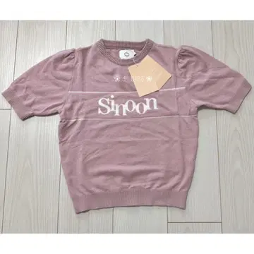 택 포함 새상품 Sinoon Logo Half Knit 반팔 니트 핑크