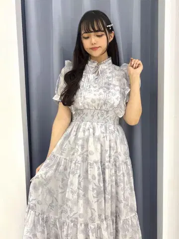 evelyn 라메 프릴 꽃무늬 OP