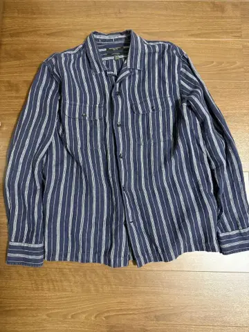BANANA REPUBLIC 린넨 스트라이프 패턴 셔츠 L