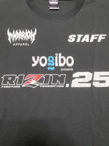 RIZIN.25 STAFF 티셔츠 XL 사이즈 yogibo MARRION