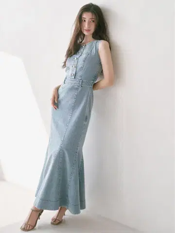 SNIDEL 데님 머메이드 원피스