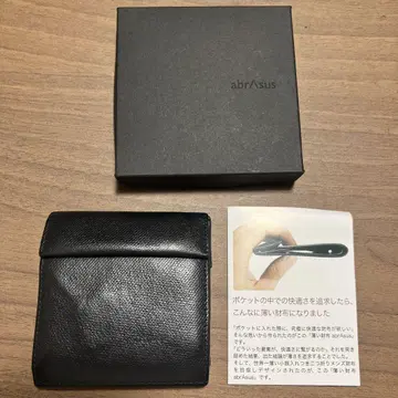 abrAsus 두겹 지갑 블랙 가죽