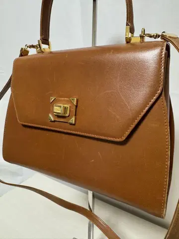 BALLY 발리 가죽 숄더백 브라운 골드 금장 장식