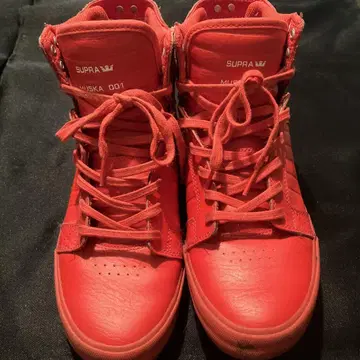 SUPRA 하이컷 신발 레드 24.5cm