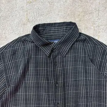90년대 Puritan 체크 무늬 반팔 폴리 셔츠 미국 빈티지 의류