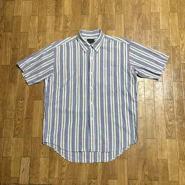 90s CHAPS RALPH LAUREN 시어서커 BD 반팔 셔츠