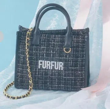 FURFUR 트위드 로고 토트백