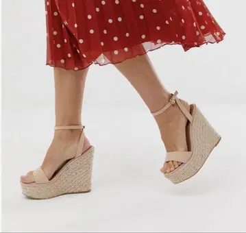 ASOS 핑크 베이지 웨지 샌들 미사용 새상품