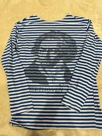 BEETHOVEN 보더 롱 T 긴팔 컷소 티셔츠 그래픽 구제 의류