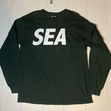 미사용 wind and sea 롱 T 긴팔 티셔츠 그린 윈던시