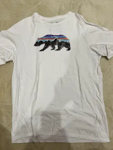 Patagonia 파타고니아 베어 로고 티셔츠 M 사이즈 오가닉 코튼