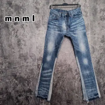 mnml 부츠 컷 데님 라이트 블루