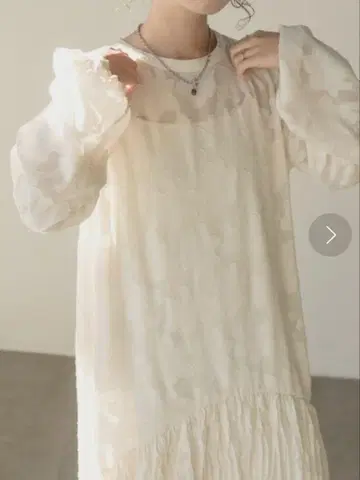 Kastane 시어 자카드 레이스 원피스 사이즈 0 아이보리
