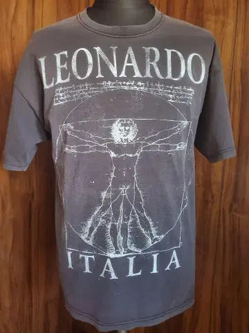 구제 의류 LEONARDO 레오나르도 다빈치 빈티지 티셔츠 밴딩 티셔츠