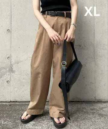 1chaku. 이치쿠 투 턱 와이드 스트레이트 치노 팬츠 XL