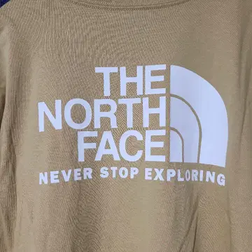 노스페이스 베이지 긴팔 티셔츠