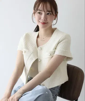 BLUEEAST 반팔 트위드 자켓