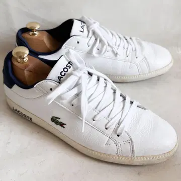 LACOSTE 라코스테 가죽 스니커즈 화이트 로우 컷 UK8