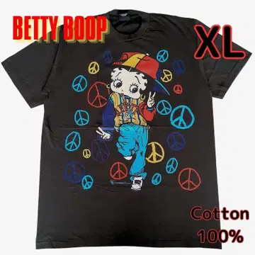여성용 티셔츠 XL 베티 빅 프린트 힙합 BETTYBOOP 새상품