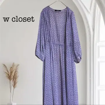w closet 보라색 꽃무늬 롱 원피스 사이즈 F