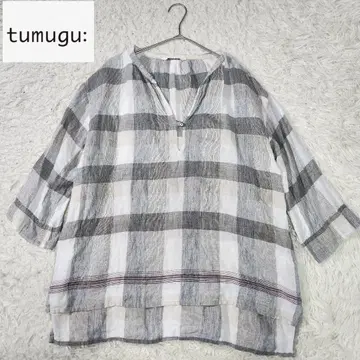 새상품급 tumugu 린넨 풀오버 블라우스 린넨 100% 프리