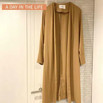 A DAY IN THE LIFE 얇은 소재 코트 벨트 포함 롱 가디건