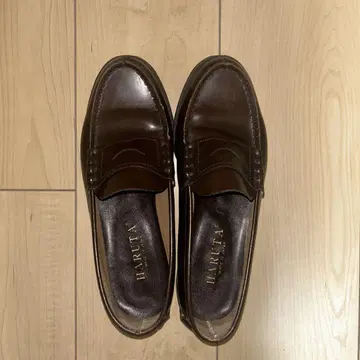 HARUTA 브라운 가죽 로퍼 25.5cm