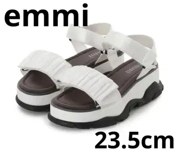 emmi 에미 통굽 개더 스트랩 샌들 화이트 23.5cm 새상품