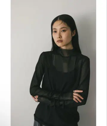 STYLEMIXER 스타일 믹서기 얇은 명주 그물 하이넥 탑