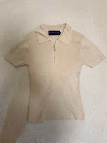 Ralph Lauren 베이지 지퍼 폴로 셔츠 M