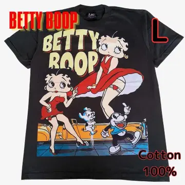 티셔츠 L 블랙 BETTY BOOP 베티 마릴린 몬로 프린트