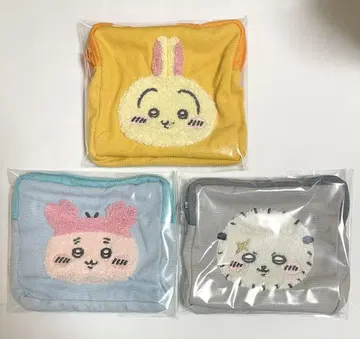 치이카와 모코모코 파우치 2 토끼, 라코, 헌책방 3개 세트