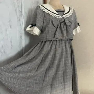 디어 마이 러브 세일러 카라 리본 원피스 지뢰계