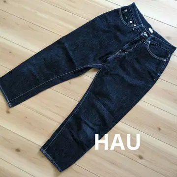 새상품급 HAU (하우) 테이퍼드 데님 팬츠 36 인디고 블루