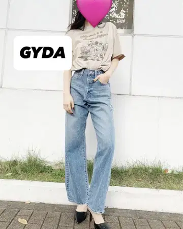 GYDA SIDE RIPPED H/W 와이드 데님 팬츠