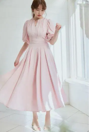분수 레이스 업 보우 드레스