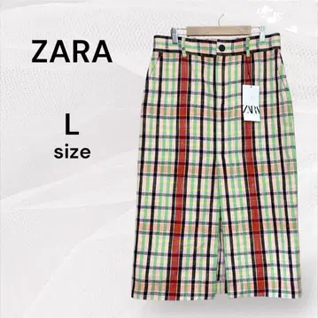 ZARA 자라 새상품 체크 무늬 타이트 스커트 L 무릎 기장