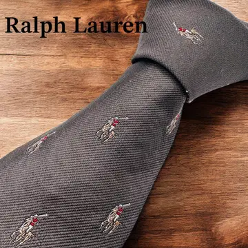 Ralph Lauren 랄프 로렌 넥타이 코몬 무늬 홀스 로고 그레이
