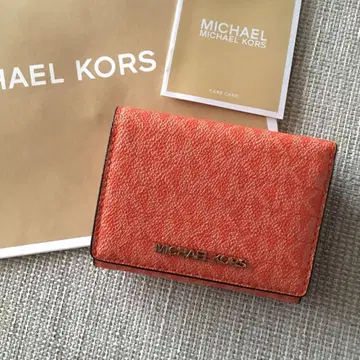 신상품 MICHEAL KORS 마이클코어스 3단 폴더형 지갑 오렌지