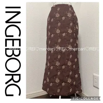 잉게보그 핑크 하우스 플라워 스커트 롱 꽃무늬 INGEBORG