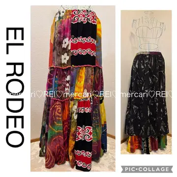 EL RODEO 엘 로데오 패치워크 롱 스커트 개성파