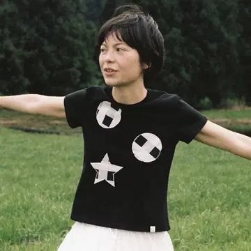 OHESHIO 오헤시오 CHECK PATCHY T-SHIRTS 블랙
