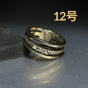 빈티지 패션 링 골드 12호 스톤 링 스트라이프