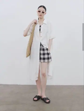 코스 릴랙스 린넨 셔츠 원피스 XS