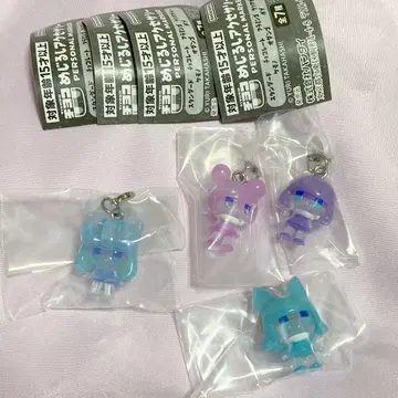 치요코 메지루시 액세서리 클리어 블루 케모노 오단고 밥 4종 세트