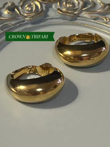 CROWN TRIFARI 트리파리 골드 후프 귀찌