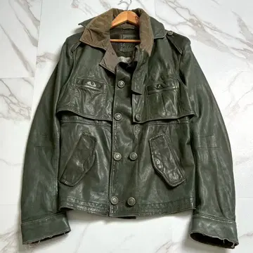 90년대 00년대 마리떼 프랑소와 저버 트렌치 가죽 자켓 그린 그린